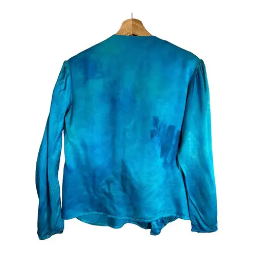 Gunne Sax Jessica’s Gunnies Womens Size Medium Vintage Tie Dye Satin Crepe Cardigan Blouse