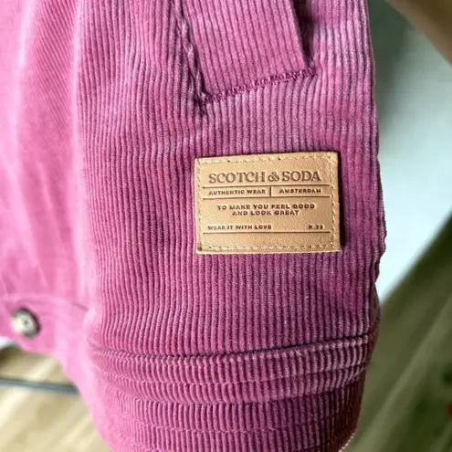 Scotch & Soda Jacket Size Small Burgundy Corduroy Long Sleeve Button Up Retro