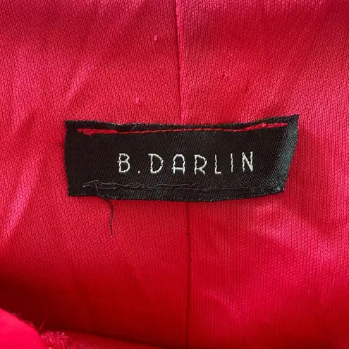 Vintage Early 2000's Bright Fuchsia Pink Beaded Asymmetric Flowy Midi Dress S