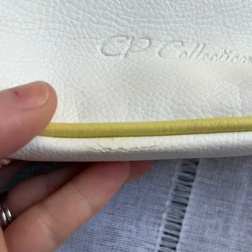 Vintage Cream Shoulder Bag with Pastel Pink and Green Detailing.