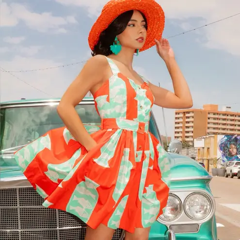 Hunter Bell Eileen Mini Dress in Herring Red Size 4 NWT