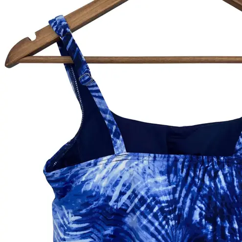 Lands' End  NWT Blue Tie Dye Tankini Swim Top Size 4 Athleisure Sporty