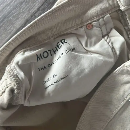 Mother The Ditcher Crop Jeans Chalk Tapioca Size
30