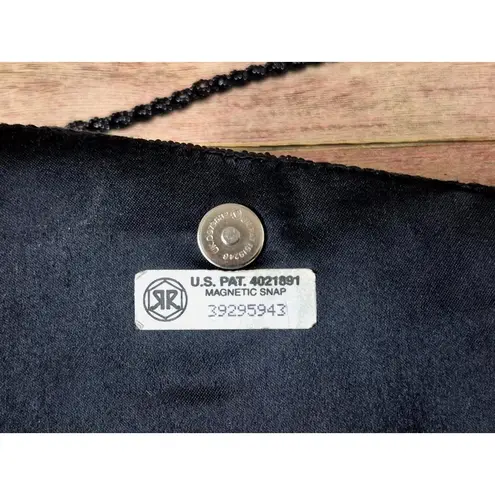 La Regale Vintage Evening Bag Black Rhinestone Beaded Clutch Purse Prom Formal