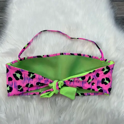 Calzedonia Cobey Pink Cheetah Print Bandeau Bikini Top