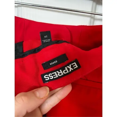 EXPRESS  red dress pants size 2R editor straight leg