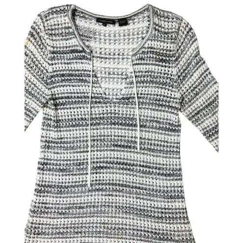 Jeanne pierre Size M Woman Tunic Sweater 100 % Cotton With Lace-Up Neckline