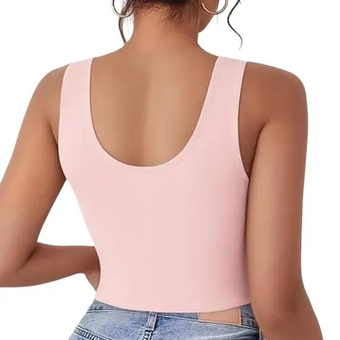 NWT ~ Set/2 Crop Sleeveless White & Light Pink Cotton Tank Tops ~ Women's SMALL