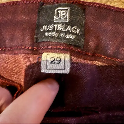 Just Black Skinny Jeans Women’s Size 29 Burgundy Red Mid Rise Full Length