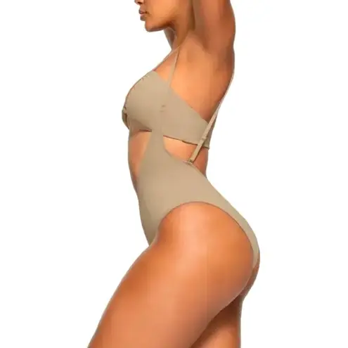 desert swim cut out open bust one piece | tan SKIMS one piece