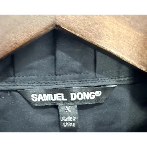 Samuel Dong Jacket Womens M Black White Geometric Statement Artsy Career Chic Black Size M