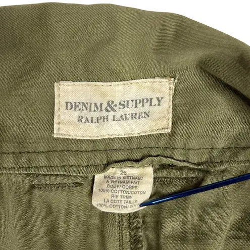 Ralph Lauren  Denim & Supply Sz 26 Green Utility Jogger Pants Fold Over Waistband