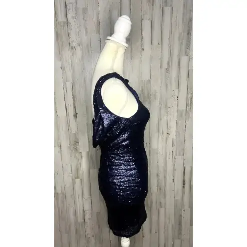 Lulus  Women's Small Time to Shine Blue Sequin Bodycon‎ Mini Dress Party Cocktail