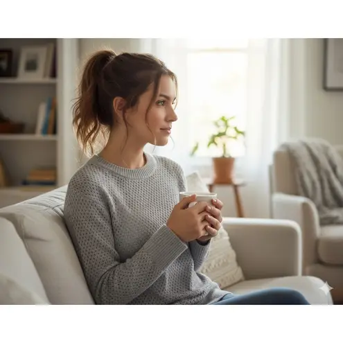 Offline by Aerie Open Knit Mock Neck Tunic Sweater Women's M Gray Cozy Comfort Size M