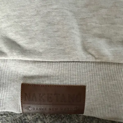 Naketano Women's Hooded Hoodie Beige Cotton Blend Pullover