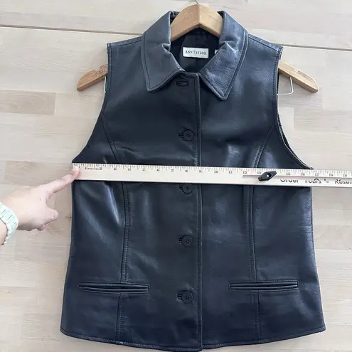 Vintage Leather Vest Womens Medium Sleeveless Jacket Grunge Moto Biker Goth Edgy Black