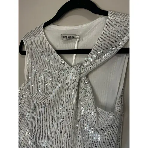 Grace Karin NWT  2023 Women's Asymmetrical Twist Neck Sequin Top sz. S