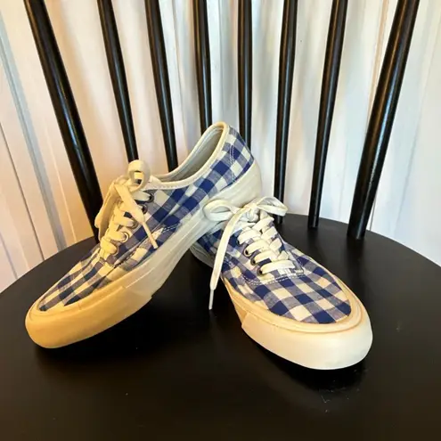 J.crew X Seavees blue gingham canvas sneakers 6