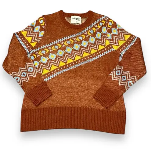 Savanna Jane Geometric Crewneck Sweater Sz Medium
