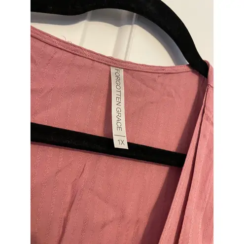 Forgotten Grace Tie Front Double Hem Blouse NEW 1X