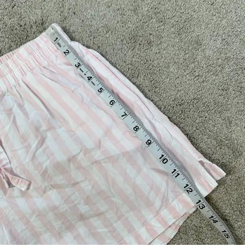 Papinelle Women’s Cotton Stripe Shirting Longsleeve Boxer PJ Set in Pink White S