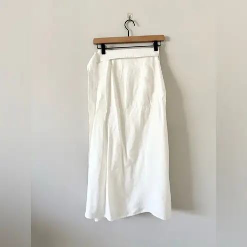 Wilfred Aritzia Silana Linen Cotton Blend Midi Wrap Skirt in White Size XS