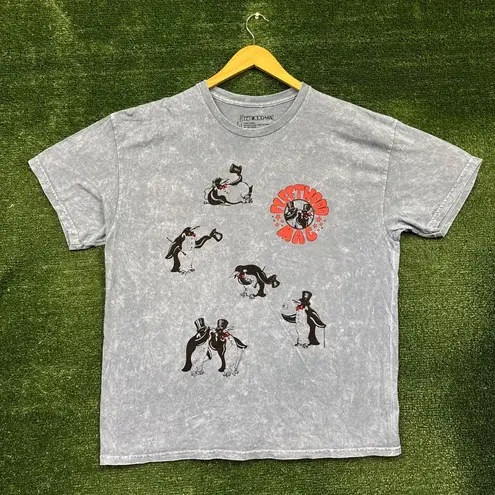 Fleetwood Mac Dapper Penguin Rock Band Mineral Wash T-Shirt Size Large