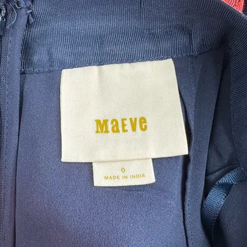 Maeve Navy Coral Floral Appliqué Circle Skirt size 0