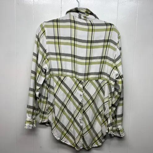 Soft Surroundings Plaid Buttoned Back Women's Shirt Size Large Button Front