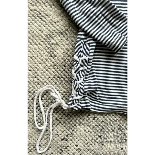 Stateside Stripe Boat Neck Side Tie Long Sleeve Top