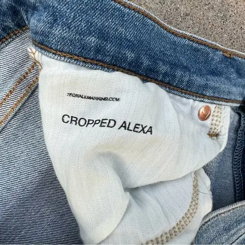 7 For All Mankind  Alexa High Waist Crop Wide Leg Jeans In Lakeside Size 32 - Image 5