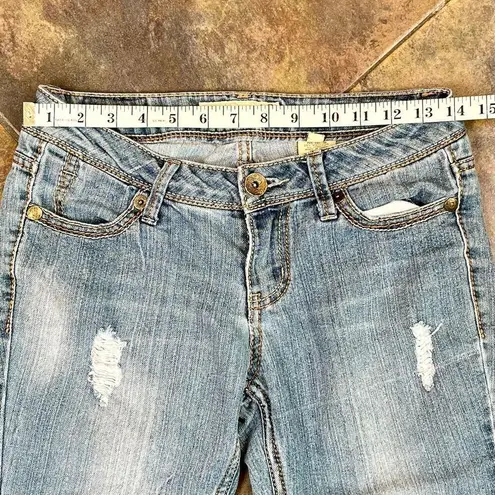 Paris Blues Distressed Cropped Denim Blue Jeans 3