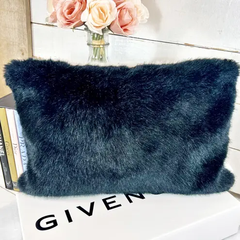 Givenchy Large Black & White Fur Two Tone GV3 Pouch/Clutch