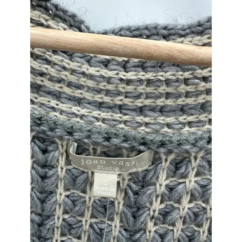 Joan Vass Gray Khaki Chunky Knit Oversized Loose Fit Batwing Sweater Women S NWT