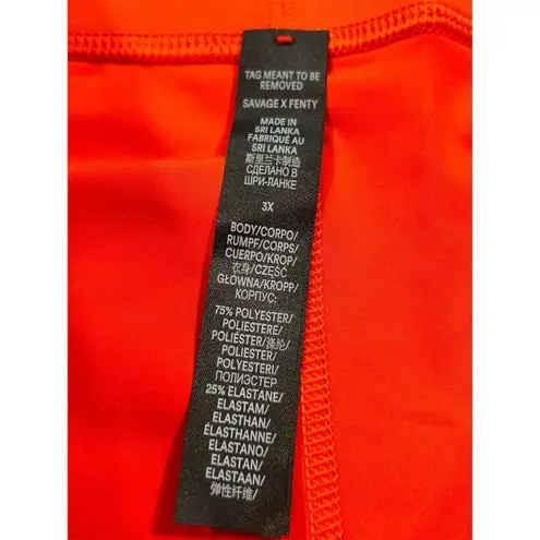 Savage X Fenty Band-It High Waist Shorts Fiesta Red 3X Plus Size Activewear