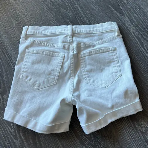 L'Agence  Balboa Slouchy Denim Shorts Womens Size 25 White Distressed