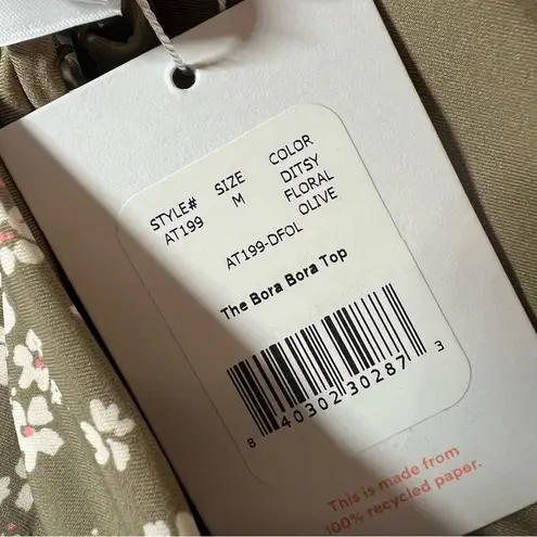 ANDIE NWT Swim The Bora Bora Top Bikini Top Ditsy Floral Olive Size Medium M NEW