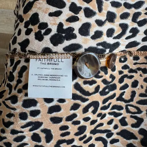 Faithfull Valois Brown Leopard Print Midi Wrap Skirt Size M Size M