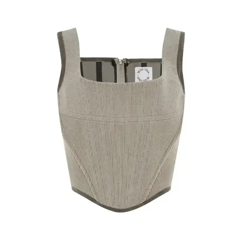 With Jean WITH JÉAN June Corset Top, Grey, Small