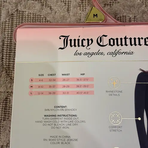 Juicy Couture  Seamless Top and Legging Leggings Black Set Size Medium NWT - Image 3