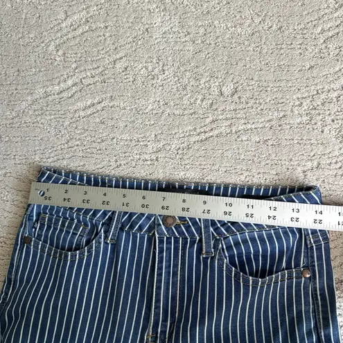 Judy Blue Women's 7/28 Super Flare Striped High Rise Jeans Stretch