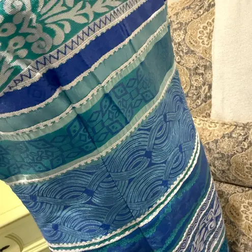 Chetta B Blue Sheath Midi Dress Sleeveless Bateau