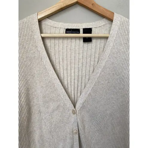 Moda International Women's Size XL Long Sleeve Knit Chic Trendy Beige Cardigan Tan