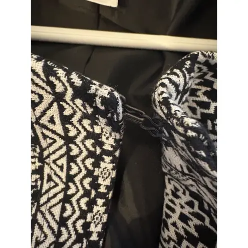 Christopher & Banks Womens Open Front Black & White Patterned Cardigan Jacket S - Image 10
