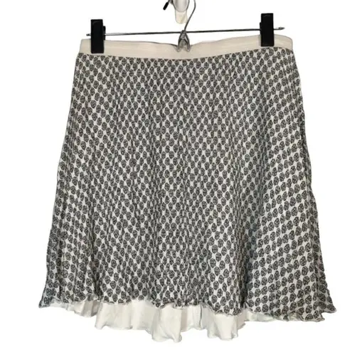 WAYF Black & White Floral Lightweight Layered Lined Mini Skirt Women Sz L