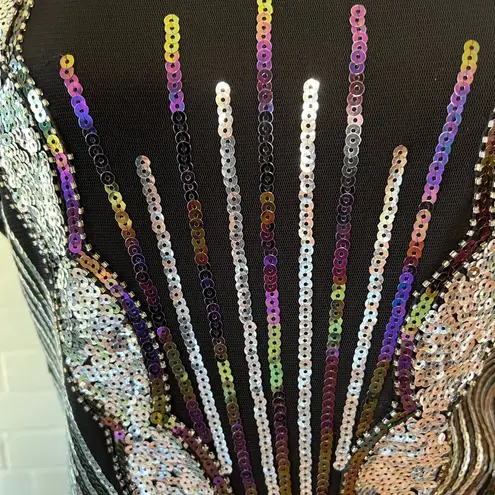 Leslie Fay sequined party cocktail sheath mini dress size XL