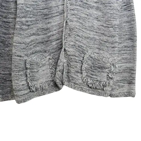 J. McLaughlin  Gray Tweed Fringe Herringbone Jacket Cardigan with Pockets XL