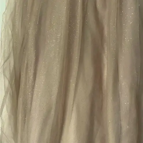 Jules & Cleo lace up glitter tule ball gown ROSEGOLD SIZE 18 Gold