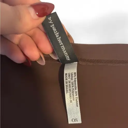 Vix Brown Mini Skirt with Black Accent Size undefined