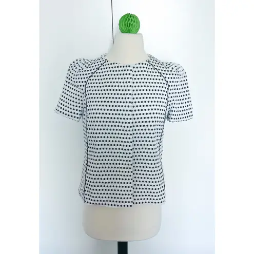 Nina Ricci jacket size 8 40 white black polka dot blazer